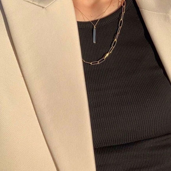 Paperclip Chain 14k Gold Necklace - Picture 4 of 7